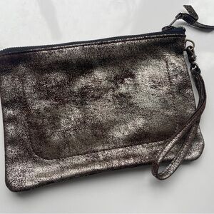 Cute leather metallic wristlet!